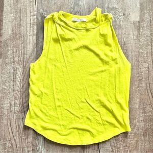 We The Free Yellow Muscle Tee Sleeveless with High Neckline Medium